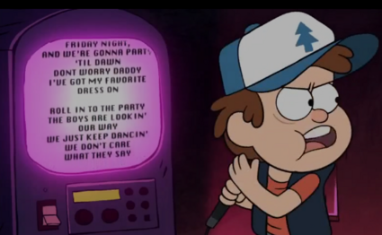 Screen cap of song lyrics